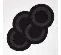 Braided 100% Cotton Round Placemats Set of 4 Homescapes Black One Size