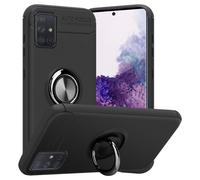 (BLACK - GREY) Cadorabo Case for Samsung Galaxy A71 4G Cover Protection back case Ring TPU Silicone