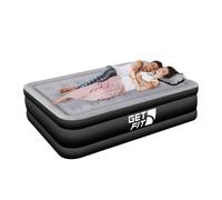 (Black / Grey, Double) Get Fit Air Bed With Built In Electric Pump - Premium Blow Up Bed With Free Pillow - Single | Double | King |