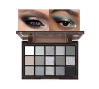 Black Grey Eyeshadow Palette, 15 Colors Smoky Halloween Glitter Eye Shadow Pallets, Highly Pigmented Eyes Makeup, Waterproof, Matte & Shimmer for Girls and Women