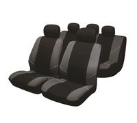 Sakura 'Merton' Black/Grey Seat And Headrest Covers BY0802 - Full Set Universal Fit Elasticated Hems Side Airbag Compatible Machine Washable