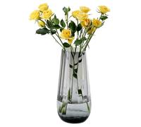 Black Grey Glass Vase modern flower vases for bouquet,H-9.8" Tear Drop Design for Home Floor Decor,Farmhouse Decor, Centerpiece Office Table Decorations(Grey)