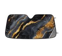 Black Grey Gold Marble Car Windshield Sun Shade Black Grey Gold Marble Cars Shade Front Windshield,Blocks UV Ray to Keep Your Vehicle CoolSun Visor Protector for Fits Car Truck SUV (55"x27.5")
