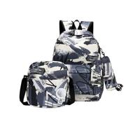 Black Grey Graffiti 3-in-1 Backpack Set for School | Black Grey Graffiti Print, Waterproof Nylon, Complete Bag Kit