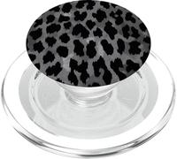 Black Grey Leopard Print Abstract Cheetah Skin Pattern PopSockets PopGrip for MagSafe