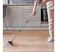 Black/grey Long Handled Dustpan And Brush Set Strong Metal Handle Dust Pan & Broom Sweeper