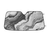 Black Grey Marble Car Windshield Sun Shade Black Grey Marble Cars Shade Front Windshield,Blocks UV Ray to Keep Your Vehicle CoolSun Visor Protector for Fits Car Truck SUV (55"x27.5")