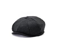 (Black Grey) Men Flat Hat Newsboy Caps Tweed Cabbie Peaky Blinders Baker Boy Hat