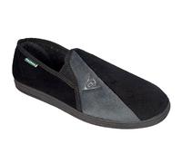 (Black/Grey, UK 13 / EU 48 / US 14) Mens Famous Dunlop WINSTON II Slippers with Super Comfort Cushioned Insock
