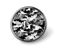 Black Grey White Camo Badge Holder Exquisite Round Badge with Picture Pin DIY Button Badges Personalized Metal Button Pin Fashion Brooch Crafts Gifts Clothes Decorative Pins