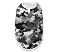 Black Grey White Camo Dog Shirt Quick Dry Breathable Pet T-Shirt Soft Stretchy Sleeveless Vest Dog Apparel 2XL