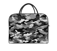Black Grey White Camo Laptop Tote Bag Casual Travel Handbag Multi Pocket Shoulder Bags for Work Travel