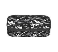 Black Grey White Camo Print Fashionable Functional Pencil Case Convenient Daily Use Storage Makeup Toiletries