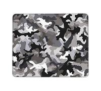 Black Grey White Camo Printed Mouse Pad Waterproof Gaming Mouse Pad for Wireless Mouse Office Computer Mousepad for Desk Pad with Non-Slip Rubber Base Mouse Mat