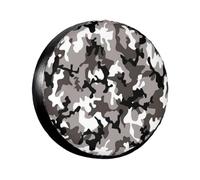 Black Grey White Camo Printed Waterproof Spare Tire Cover Dustproof Spare Wheel Cover Uv Sun Spare Tyre Cover Wheel Tire Cover For Trailer, Rv, Suv And Many Vehicle 14-17 Inch