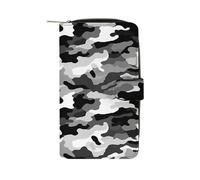 Black Grey White Camo Wallet Multifunctional Leather Wallets for Men Compact Long Wallet Credit Card Holder Passport Bag
