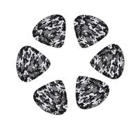 Black Grey White Camouflage 12 Pack Guitar Picks Plectrums with Organizer Storage Box, Guitar Picks for Bass Electric Acoustic Guitars Ukulele