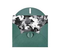 Black Grey White Camouflage Prints Pearl Paper Horizontal Festival Greeting Card for Birthday Cards and All Occasions, Dark Green