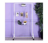 Black Grid Panel Display for Floor le Shelving with Wheels for Flower Shops Markets Nurseries & Retail Stores Versatile Partit Divider
