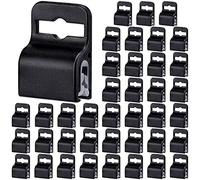 Black Gripper Card Holder Clamps Black Swipe Card Holder Plastic ID Card Secure Badge Holder for Standard Thickness ID Badge, Smart Card, CAC, Chip or Swipe Card (40 Pcs)