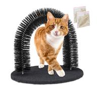 Black Grooming Bow Cat Scratching Massage Fur Shedding Care Catnip Bristles