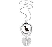 Black Grouse Animal Portrayal Pendant Angel Wings Rotating Necklace Jewelry