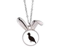 Black Grouse Animal Portrayal Rabbit Necklace Pendant Bunny Animal Jewelry Gift