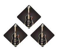 Black Guitar Car Air Freshener, 3 Pcs Rhombus Hanging Air Freshener Cards, Long Lasting Fragrance Scented Cards for Car, Home, Office White-style