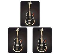 Black Guitar Car Air Freshener, 3 Pcs Square Hanging Air Freshener Cards, Long Lasting Fragrance Scented Cards for Car, Home, Office Gray-style