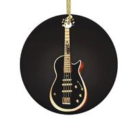 Black Guitar Christmas Tree Ceramic Hanging Decoration Ornament