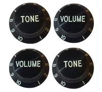 Black guitar control knobs 0-10 scale 2x tone + 2x volume Speed Knob for Stratocaster Telecaster Gibson Ibanez Etc.