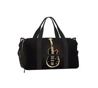 Black Guitar Duffel Bag with Shoe Compartment - Lightweight Water-Resistant Holdall Gym Bag with Built-in Wet and Dry Separation Pouch