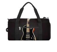 Black Guitar Gym Bag for Men Women, Waterproof Gym Tote Bags, Large Duffel Bag for Travel Workout