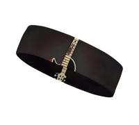 Black Guitar Headbands for Women & Men Sports Headband, Fits All Head Sizes, Ultra Absorbent & Non-Slip Sweatband for Running, Yoga, Gym