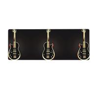 Black Guitar Long and Large Rubber Mouse pad for Office Computers 12x31.5in