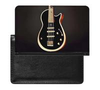 Black Guitar Passport Holder Cover Passport Cover Protector Essentials with Credit Card Slots Slim Travel Wallet Covers Documents Organizer Protector for Man&Women