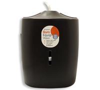 Black Gym Wet Wipes Wall Mounted Dispenser Plus 1 x 1500Sht Wipes Refill