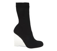 Black H.Boot Fabric and Leather Wedges - female - Alexander McQueen - Wedges - Black - 5 UK - Shoes 5 UK