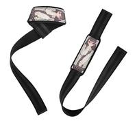 Black Hair Anime Girl Lifting Wrist Strap Anti Slip Gym Workout Straps for Workout, Gym, Powerlifting, Bodybuilding