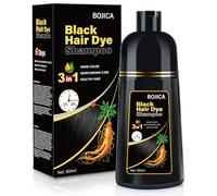 Black Hair Dye Shampoo for Gray Hair Coverage, 3-in-1 Semi-Permanent Color Shampoo Ingredients for Women & Men 500ml