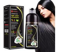 Black Hair Dye Shampoo, Hair Color Shampoo for Gray 4 in 1 Shampoo, Hair Color Gray Coverage for Women and Men Natural Plant Hair Dye Shampoo 500ml (Natural Black)