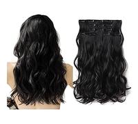 Black Hair Extensions Clip In Hair Extensions For Women 18 Inch Synthetic Hair Extensions Natural Curly Length Thick Hair Pieces For Girls Cheap Brown