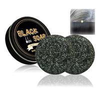 Black Hair Soap Bar, 2 PCS Grey Hair Shampoo Bar, Natural Black Soap & Anti Grey Shampoo Men for Beard and Hair, Black So/ap for Gray Coverage, Cleaner H/air & Nourish