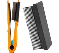 Black Hair Straightener Comb, Barber Straightening Attachment for Flat Iron, V Type Combs Clip On