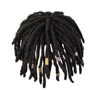 Black Hairpiece for Men Hip Hop African Fiber Curly Short Dirty Braid Set Exaggerated Styling Acting Cool Male Headpiece (Black, One Size)
