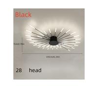 (Black Half Flower) Modern Luxury LED Ceiling Light, Cast Iron, Sputnik Firework Chandelier