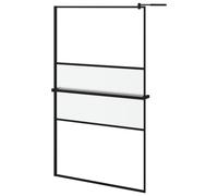 (black/half frosted, 115 x 195 cm) vidaXL Walk-in Shower Wall Bath Enclosure with Shelf ESG Glass and Aluminium