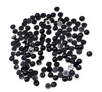 Black Half Pearl Beads Flat Back Cabochon for DIY Scrapbooking 8mm 150 Pieces