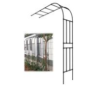 Black Half Sided Garden Arch8ft Steel Trellis for Climbing Plants Outdoor WallMounted Decor for Home Yard Lawn Patio & Wedding Decoration4 x 1.6 ft