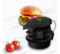 (black) Hamburger Maker,Breakfast Sandwich Maker with Egg Cooker Ring, Customize Ingredients, Perfect for English Muffins, Croissants, Mini Waffles, Black